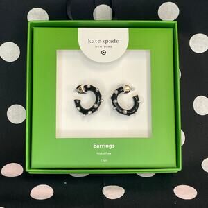 Kate Spade for Target Pearl Polka Dot Hoop Earrings - Black/White NEW!